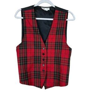 VTG Casual Corner Plaid Vest Size Medium Retro Scene